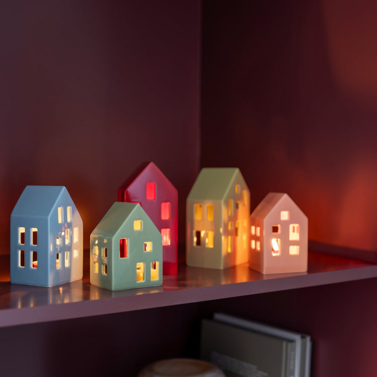 REMEMBER. Tealight house Nyhavn (sage)