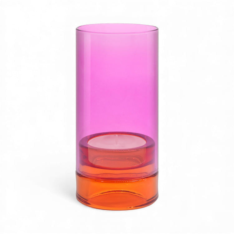REMEMBER. Γυάλινο κηροπήγιο Lys ροζ