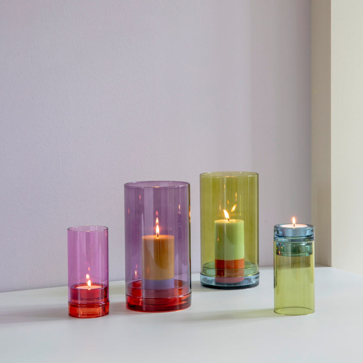 REMEMBER. Γυάλινο κηροπήγιο Lys ροζ