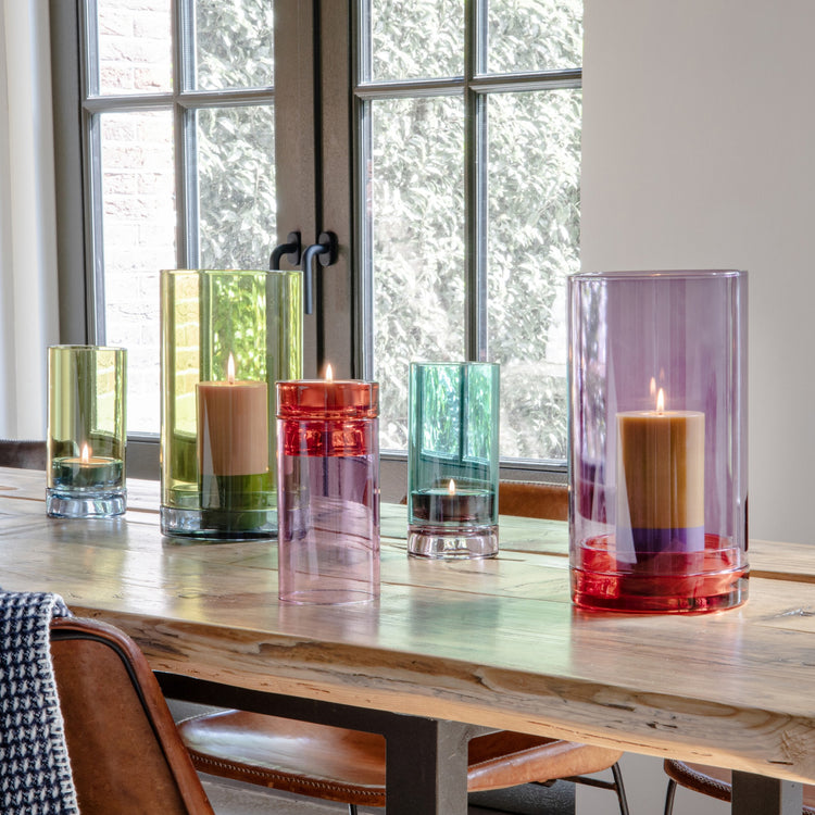 REMEMBER. Γυάλινο κηροπήγιο Lys ροζ