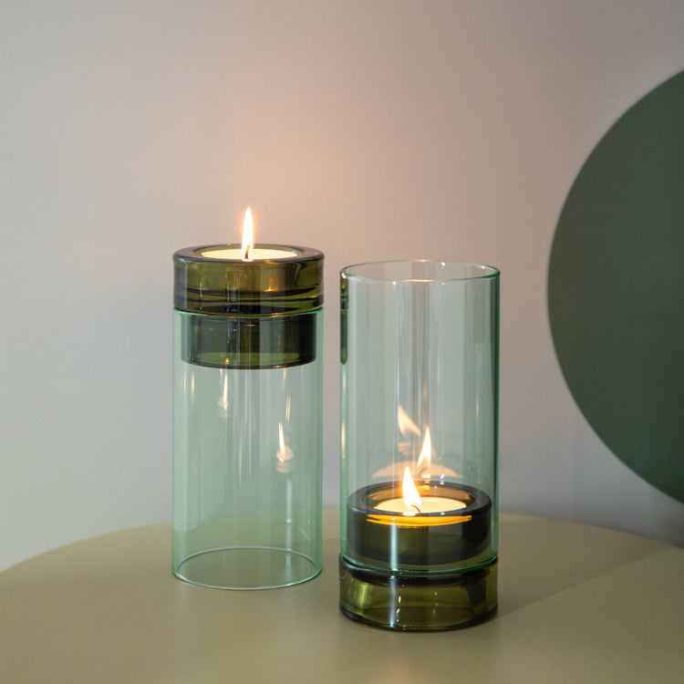 REMEMBER. Γυάλινο κηροπήγιο Lys λαδί