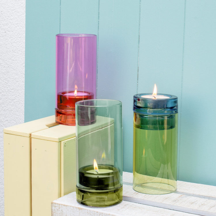 REMEMBER. Γυάλινο κηροπήγιο Lys λαδί