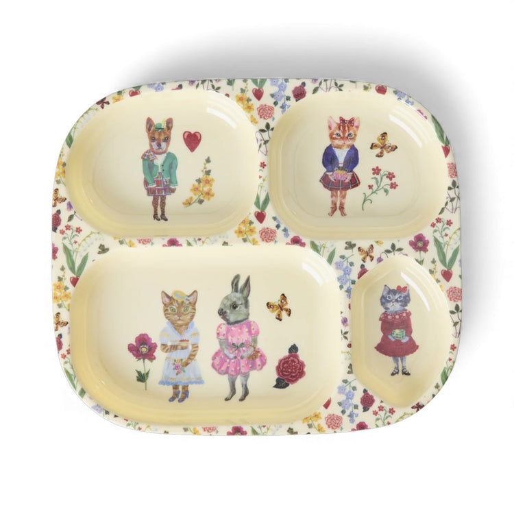 RICE. Melamine Baby Dinner Set - Nathalie Lete Print - Cream - 4 pcs