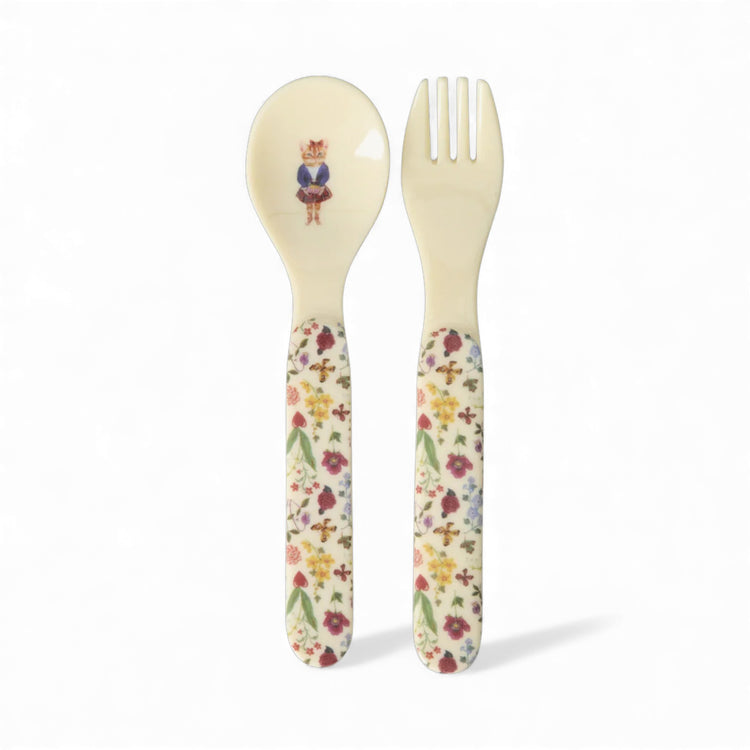 RICE. Melamine Baby Dinner Set - Nathalie Lete Print - Cream - 4 pcs