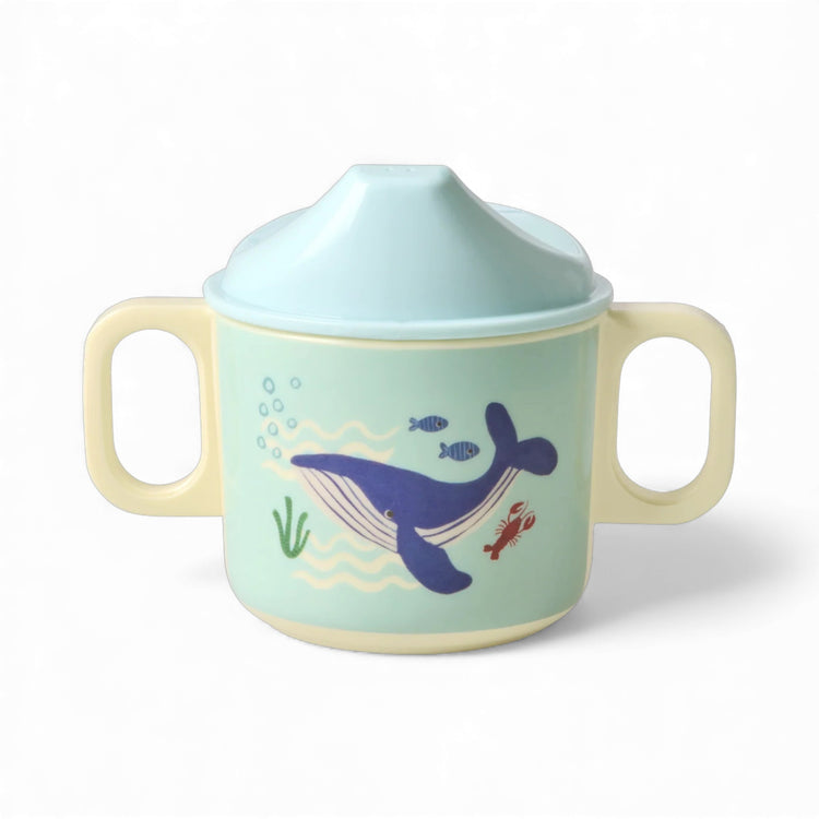 RICE. Melamine Baby Dinner Set - Blue Ocean Print - 4 pcs