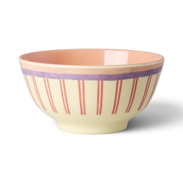 RICE. Melamine Bowl with Stripey Love Print medium - 700ml