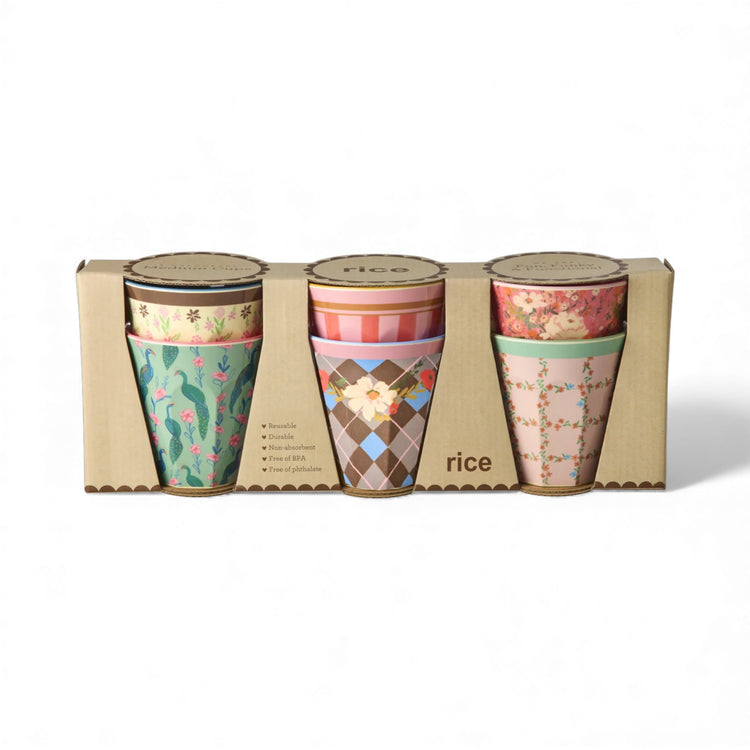 RICE. Melamine Cups with All You Need is Love and... Prints - Small - 6 Pack - 250 ml