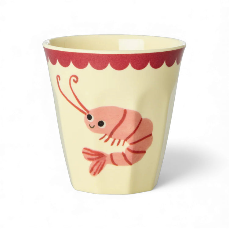 RICE. Melamine Cups with Coral Ocean Prints - Medium - 6 Pack - 250 ml