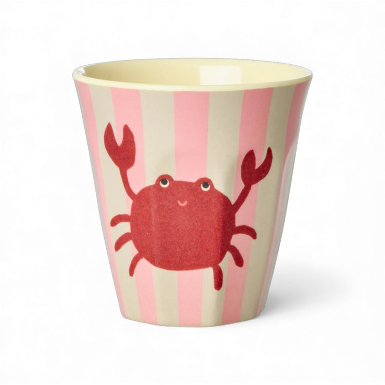 RICE. Melamine Cups with Coral Ocean Prints - Medium - 6 Pack - 250 ml