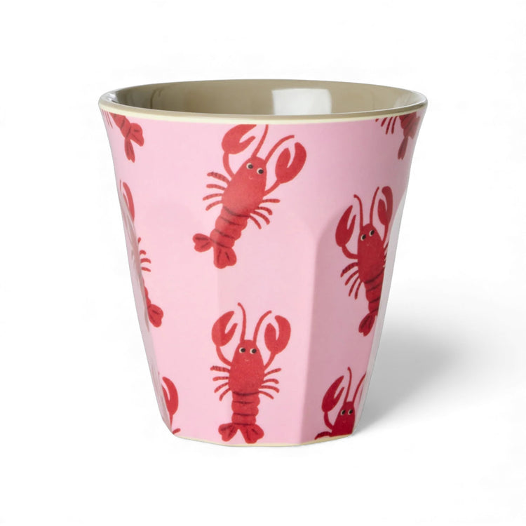 RICE. Melamine Cups with Coral Ocean Prints - Medium - 6 Pack - 250 ml