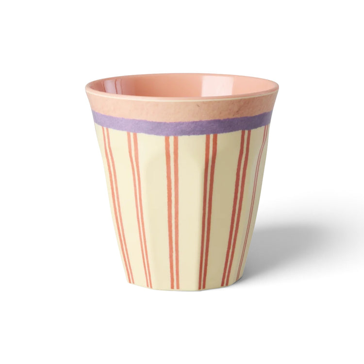 RICE. Melamine Cup with Stripey Love Print medium - 250ml