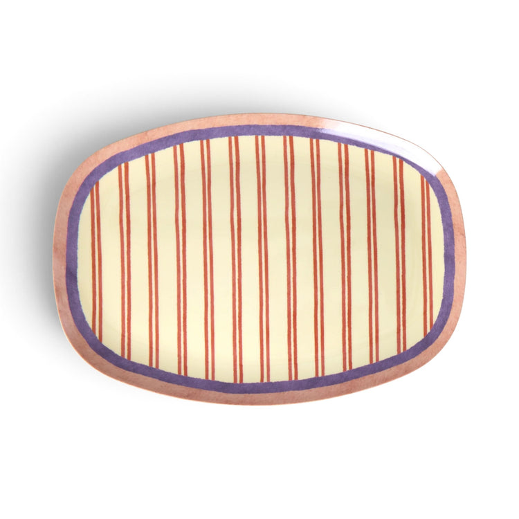 RICE. Ορθογώνιο πιάτο μελαμίνης Stripey Love