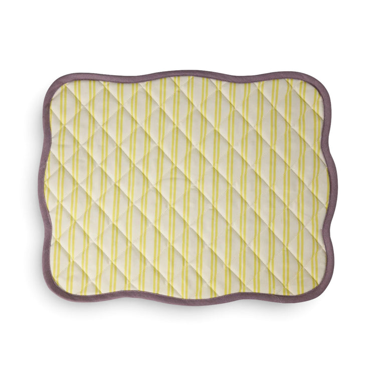 RICE. Καπιτονέ σουπλά με κυματιστό τελείωμα Yellow Stripes - Purple