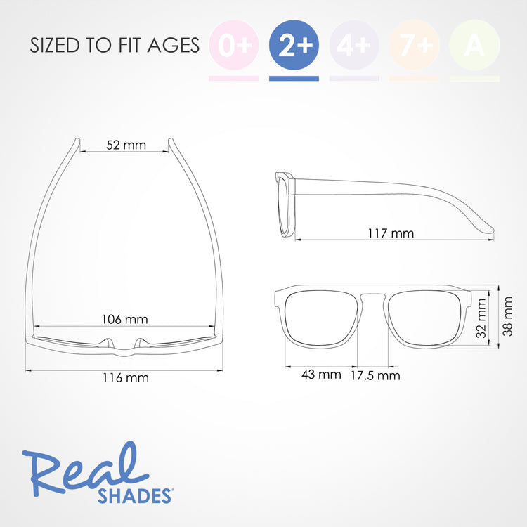 REAL SHADES. Edge sunglasses for Toddlers Sage Green