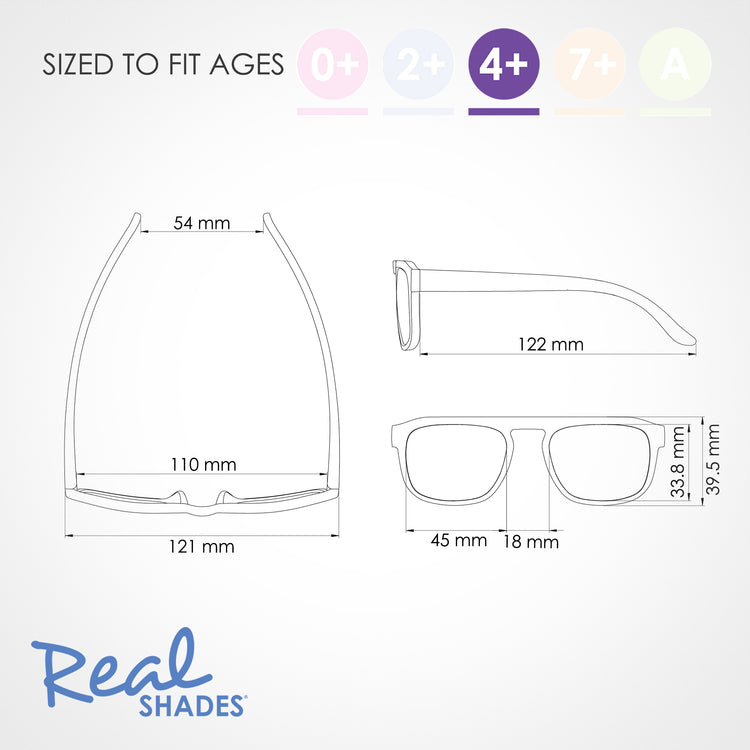 REAL SHADES. Edge sunglasses for Kids Matte Rye Tortoise
