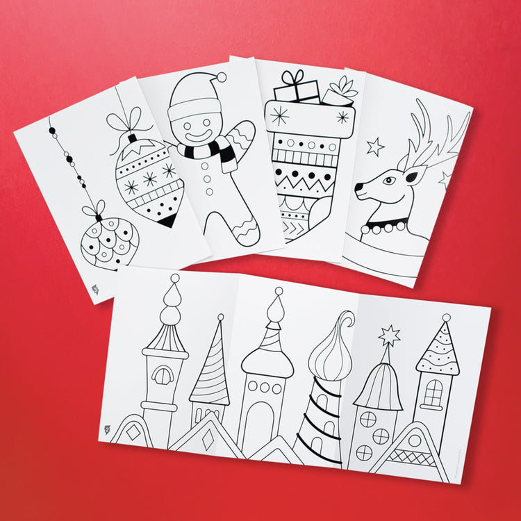 SUPER PETIT. Set of 4 Christmas Window Markers + 24 drawing designs