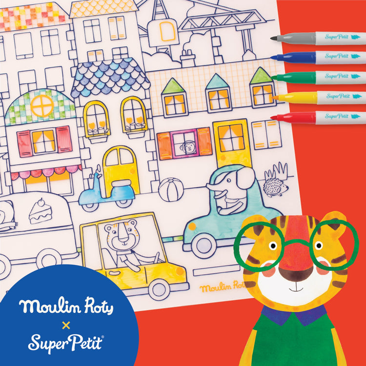 SUPER PETIT & MOULIN ROTY. Colouring placemat Les Popipop