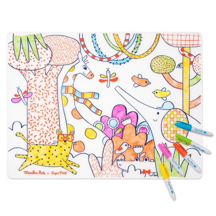 SUPER PETIT & MOULIN ROTY. Colouring placemat Les Toupitis