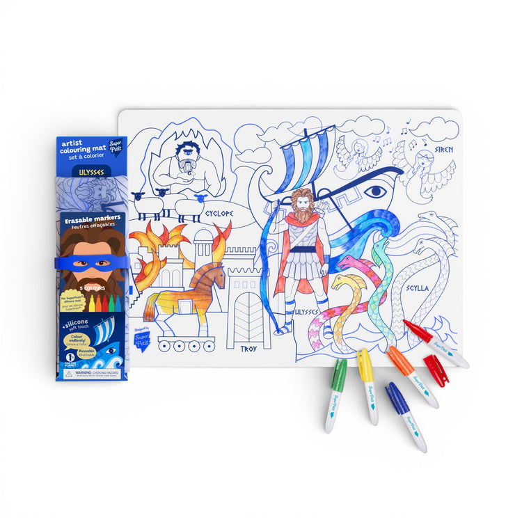 SUPER PETIT. Colouring placemat Artiste Ulysses's adventures