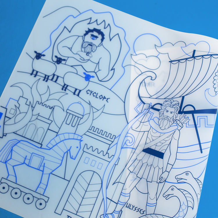 SUPER PETIT. Colouring placemat Artiste Ulysses's adventures