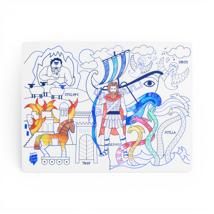 SUPER PETIT. Colouring placemat Artiste Ulysses's adventures