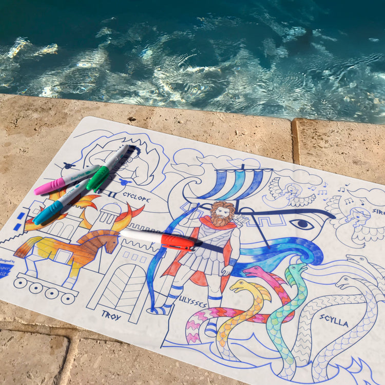 SUPER PETIT. Colouring placemat Artiste Ulysses's adventures