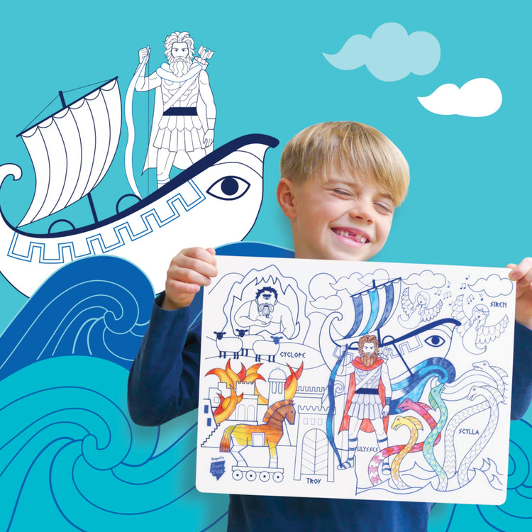 SUPER PETIT. Colouring placemat Artiste Ulysses's adventures