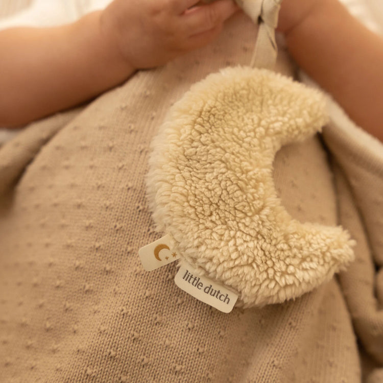 LITTLE DUTCH. Pacifier cloth - Moon Pure Soft White