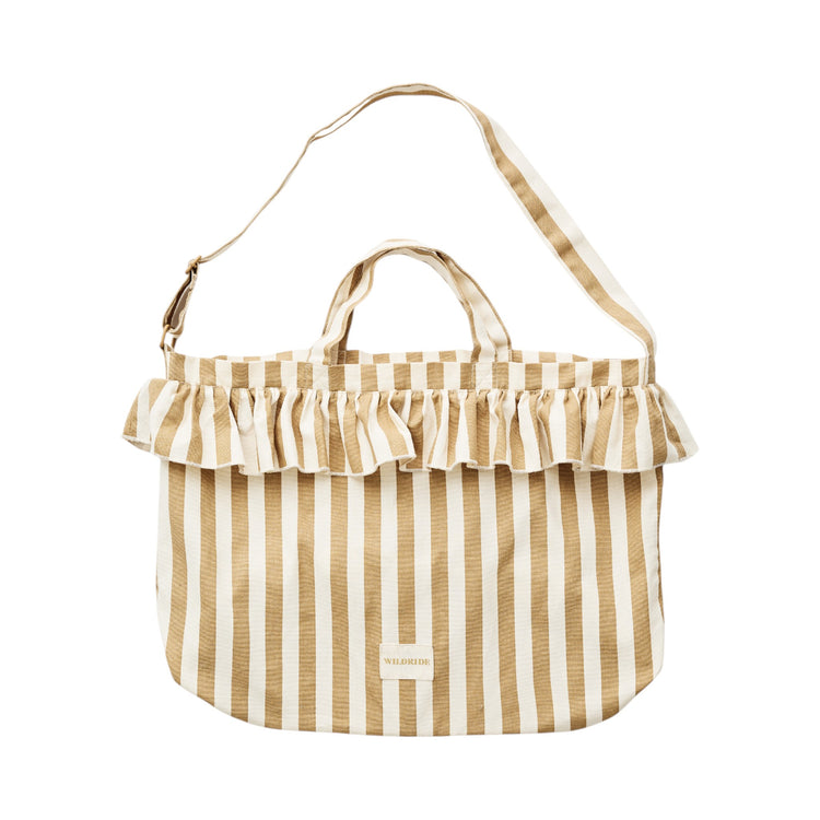 WILDRIDE. Ruffle shoulder bag Beige Stripe