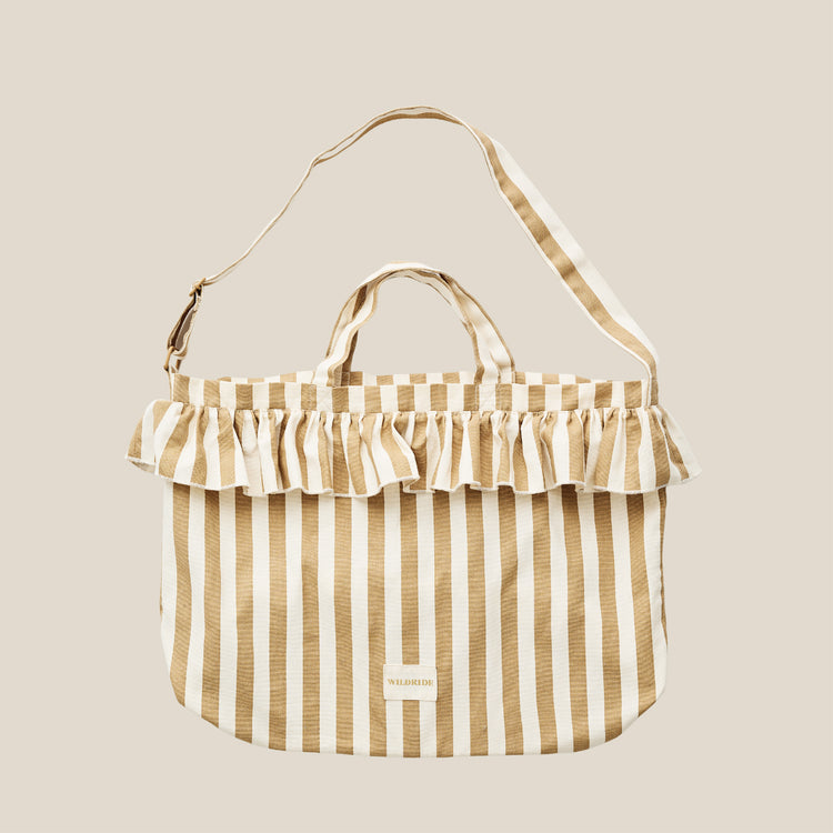 WILDRIDE. Ruffle shoulder bag Beige Stripe