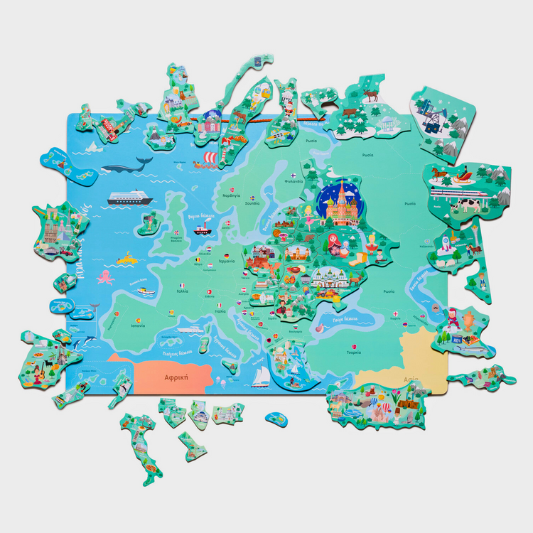 Cozykids - Μαγνητικός χάρτης παζλ Ευρώπη