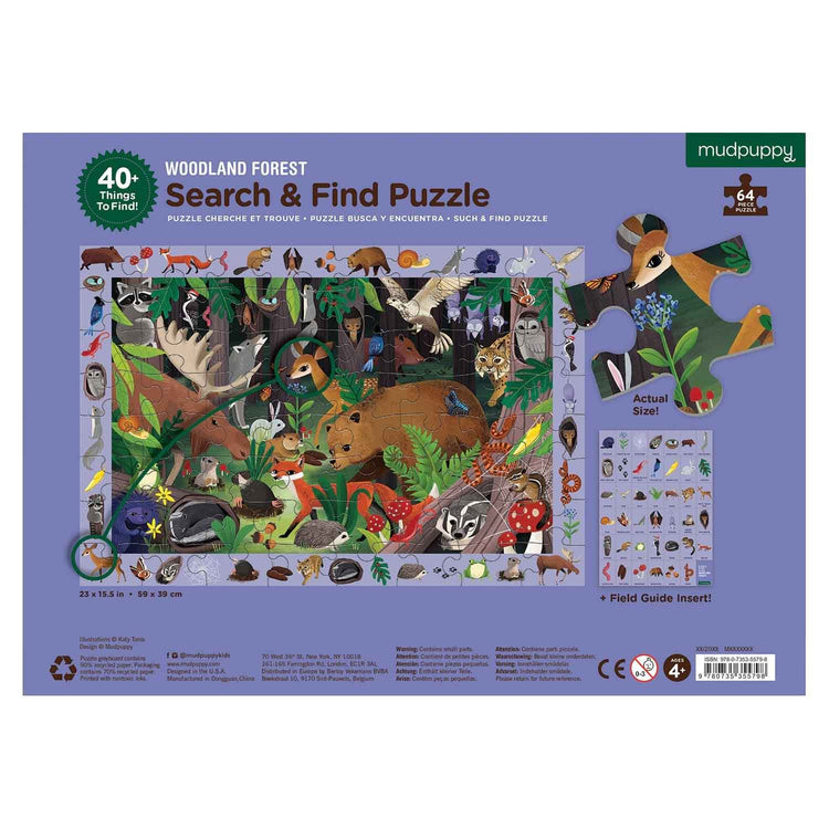 MUDPUPPY. Search & Find Puzzle Woodland Forest