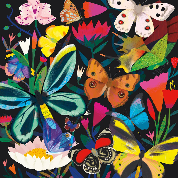 MUDPUPPY. 500 Piece Glow in the Dark Family Puzzle Butterflies Illuminated