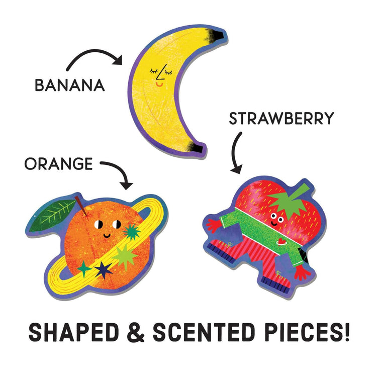 MUDPUPPY. Παζλ Scratch & Sniff 60 κομματιών Φρούτα στο διάστημα