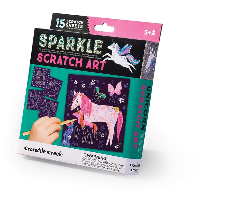 CROCODILE CREEK. Sparkle Scratch Art activity set - Unicorn