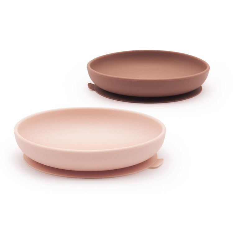 EKOBO. Set of 2 premium silicone plates (pink/terracota)