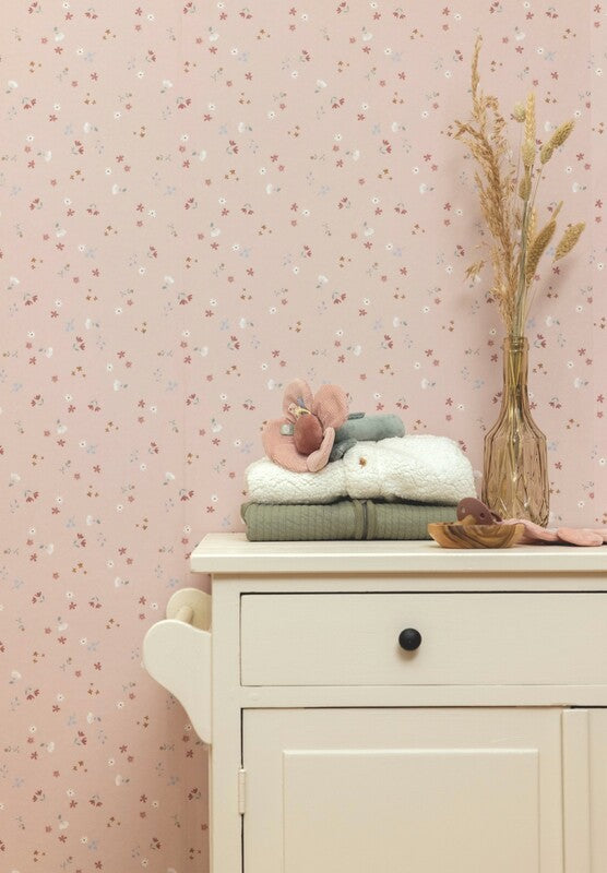 LITTLE DUTCH. Digital non-woven wallpaper Little Pink Flowers
