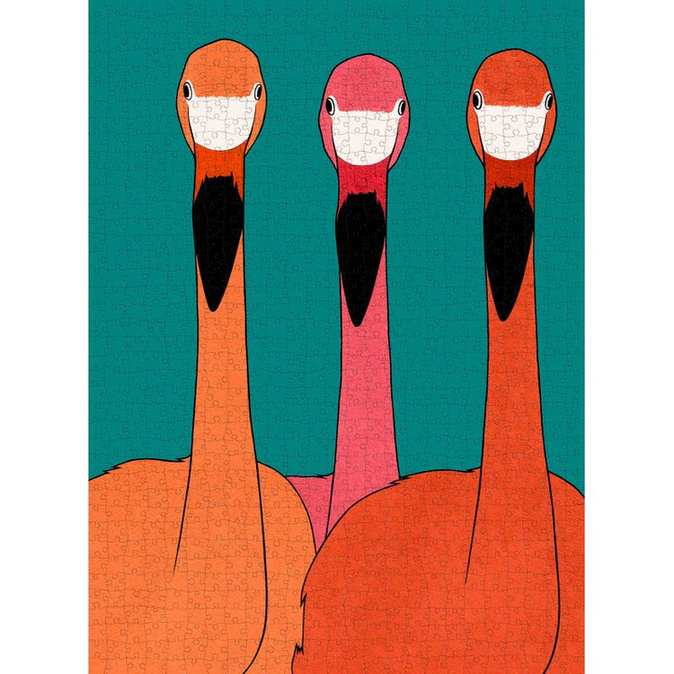 HUMMINGBIRD. 1000 Piece Jigsaw Puzzle: Flamingo Trio