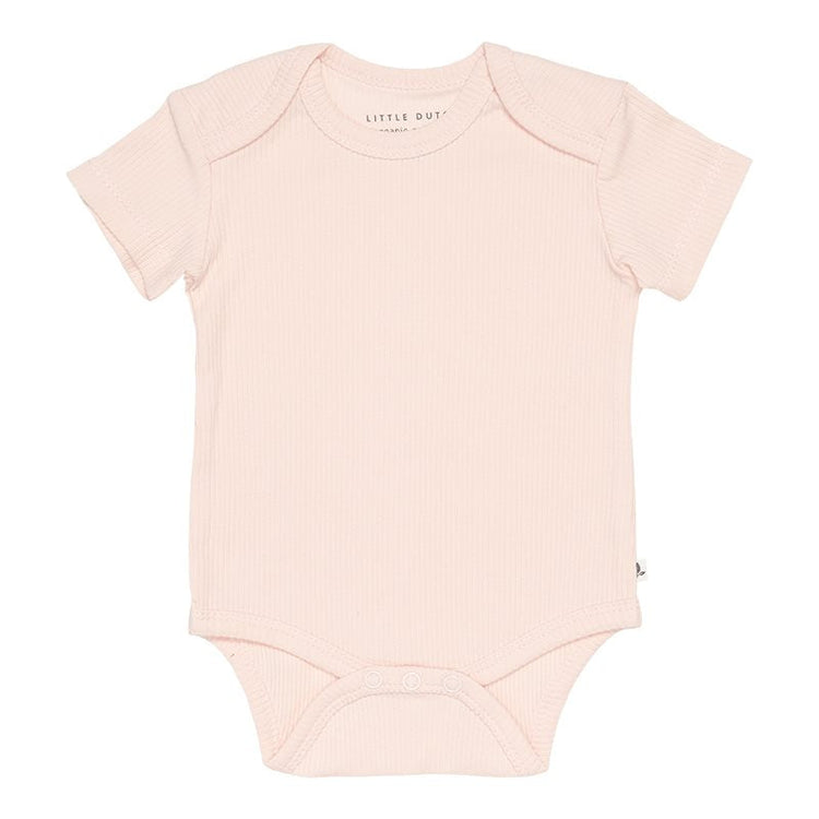 LITTLE DUTCH. Bodysuit short sleeves Rib Pink - 50/56