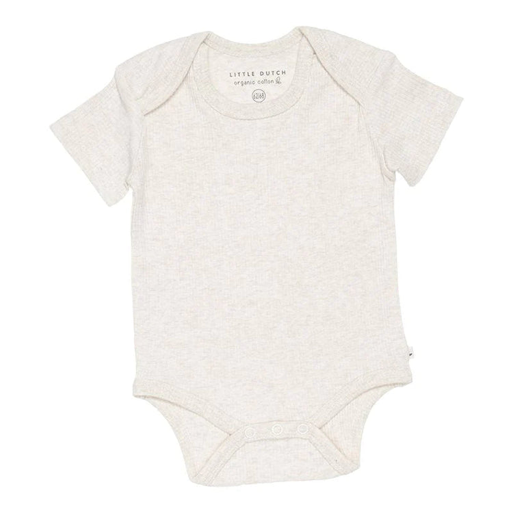 LITTLE DUTCH. Bodysuit short sleeves Rib Sand - 50/56