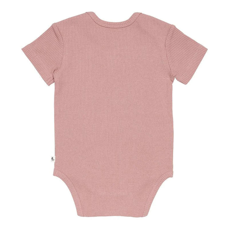 LITTLE DUTCH. Bodysuit short sleeves Rib Vintage Pink- 62/68