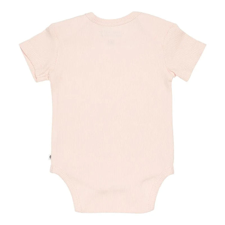 LITTLE DUTCH. Bodysuit short sleeves Rib Pink - 74/80