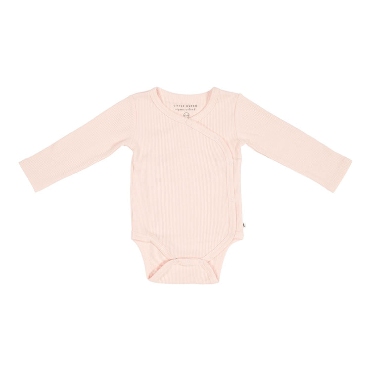 LITTLE DUTCH. Bodysuit long sleeves Rib Pink-50/56