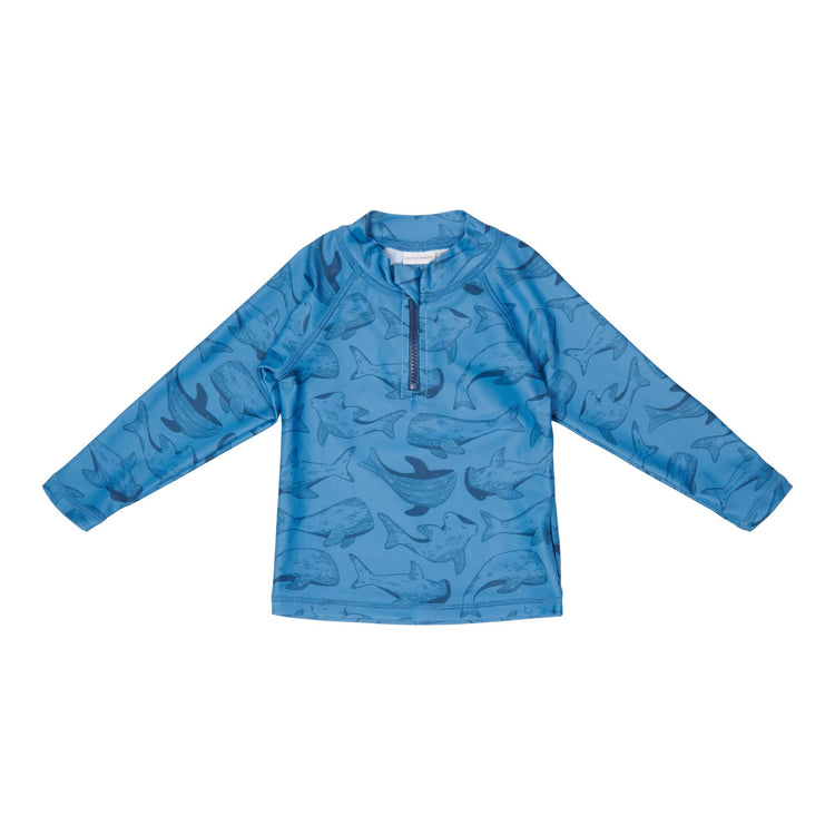 LITTLE DUTCH. Swim T-shirt long sleeves Sea Life Blue - 62/68