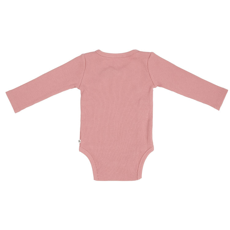 LITTLE DUTCH. Κορμάκι μακρυμάνικο Rib Vintage Pink - 74/80