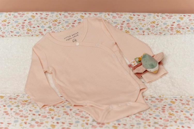 LITTLE DUTCH. Bodysuit long sleeves Rib Pink-86/92