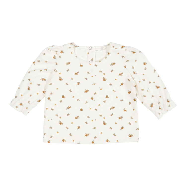 T-shirt long sleeves Vintage Little Flowers Blossom Print Cord