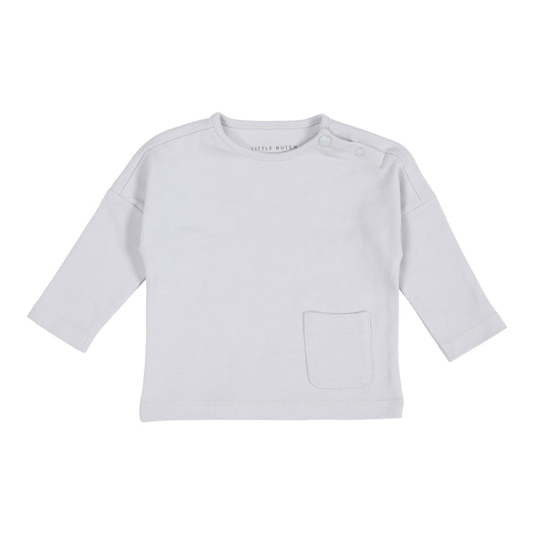 LITTLE DUTCH. T-shirt long sleeves with pocket Soft Blue