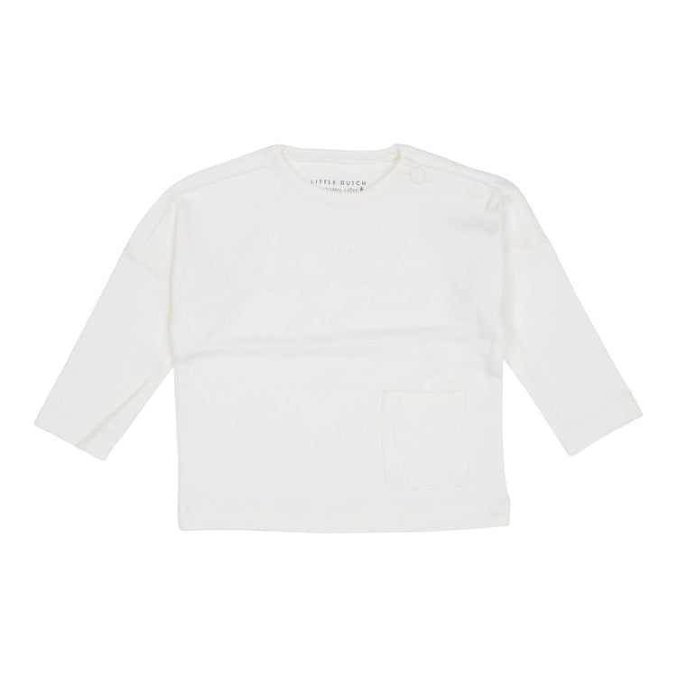 LITTLE DUTCH. T-shirt long sleeves with pocket Soft White - 68