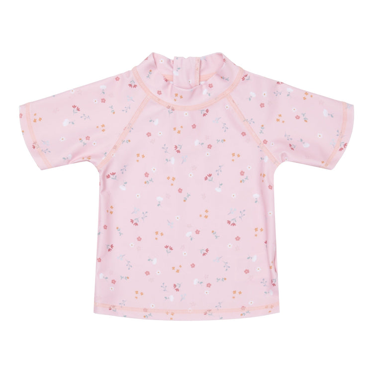 LITTLE DUTCH. Swim T-shirt short sleeves Little Pink Flowers
